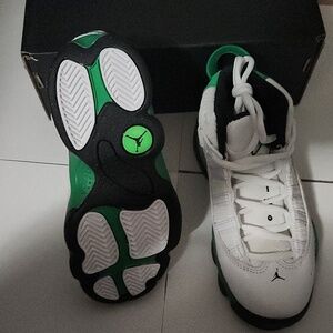 Green and White 6 rings